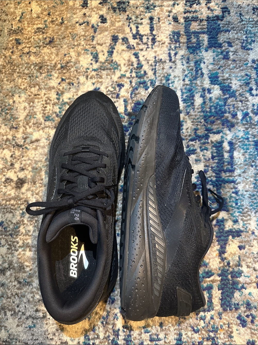 Brooks Men's GTS 24 Black Athletic Running Shoes-WIDE